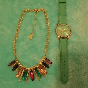 Jewelry. NWOT. Necklace and watch.